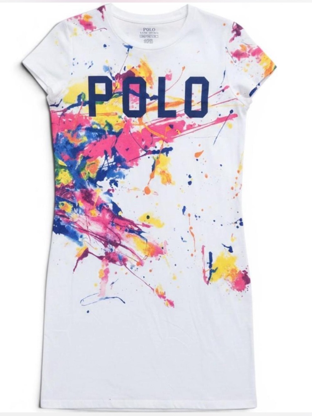Polo Ralph Lauren Dress Sporty Preppy School Color Splatter XL NEW